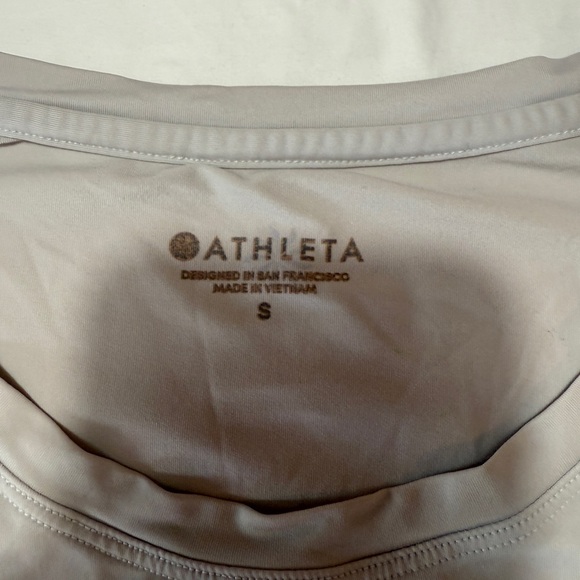 Athleta White Mesh Hem Short Sleeve Tee Shirt Activewear Top Women’s Size M - Picture 5 of 7